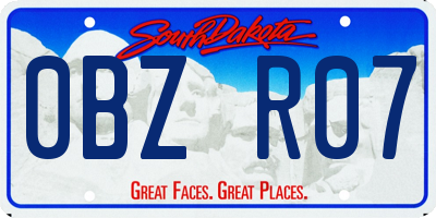 SD license plate 0BZR07