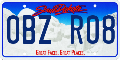 SD license plate 0BZR08