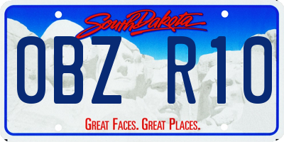 SD license plate 0BZR10