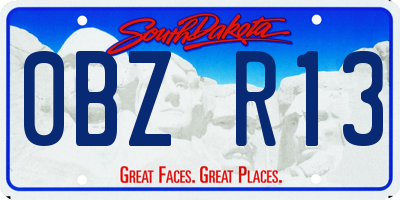SD license plate 0BZR13