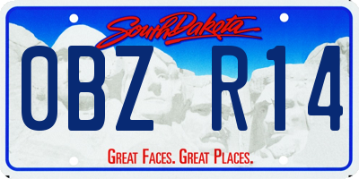 SD license plate 0BZR14