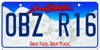 SD license plate 0BZR16
