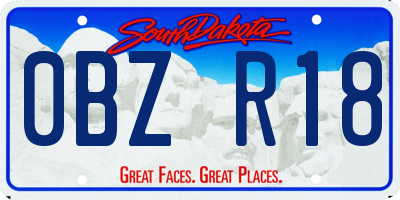 SD license plate 0BZR18