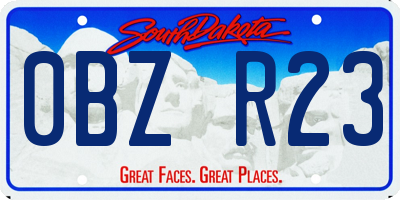 SD license plate 0BZR23