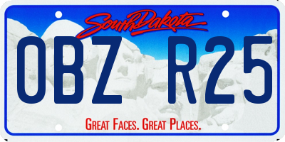 SD license plate 0BZR25