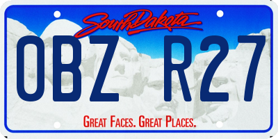 SD license plate 0BZR27
