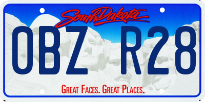 SD license plate 0BZR28