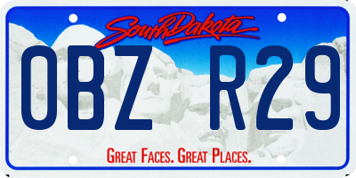 SD license plate 0BZR29