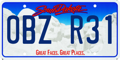 SD license plate 0BZR31