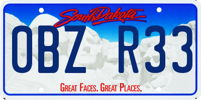 SD license plate 0BZR33