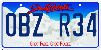 SD license plate 0BZR34