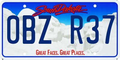 SD license plate 0BZR37