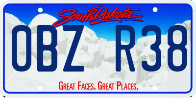 SD license plate 0BZR38