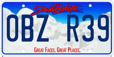 SD license plate 0BZR39