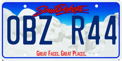 SD license plate 0BZR44