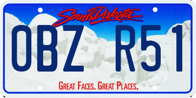 SD license plate 0BZR51