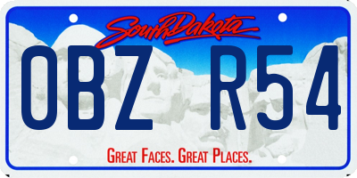 SD license plate 0BZR54