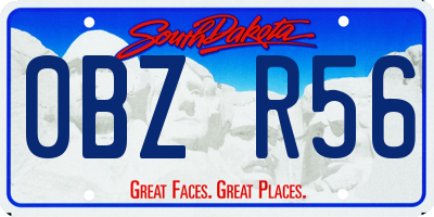 SD license plate 0BZR56