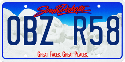 SD license plate 0BZR58