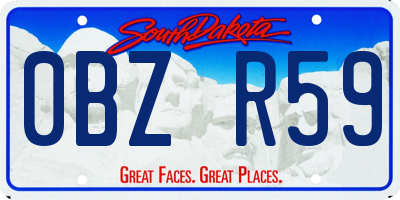 SD license plate 0BZR59