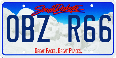 SD license plate 0BZR66