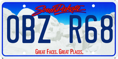 SD license plate 0BZR68