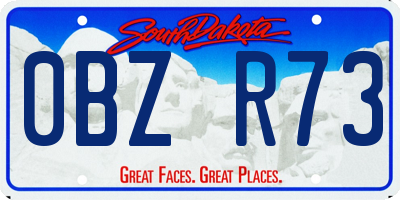 SD license plate 0BZR73