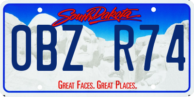 SD license plate 0BZR74
