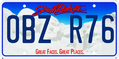 SD license plate 0BZR76