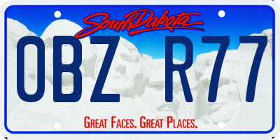 SD license plate 0BZR77