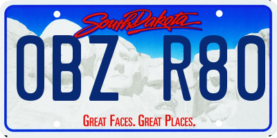 SD license plate 0BZR80