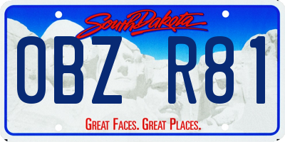 SD license plate 0BZR81