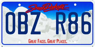 SD license plate 0BZR86