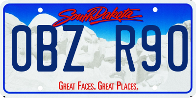 SD license plate 0BZR90