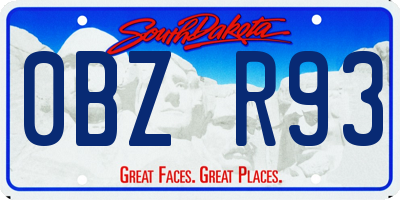 SD license plate 0BZR93