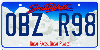 SD license plate 0BZR98