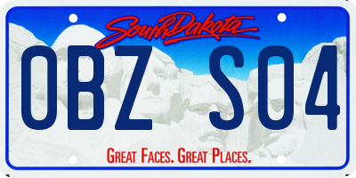 SD license plate 0BZS04