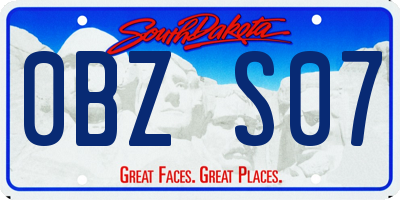 SD license plate 0BZS07