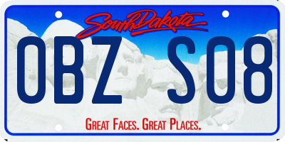 SD license plate 0BZS08