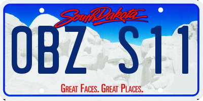 SD license plate 0BZS11