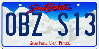 SD license plate 0BZS13