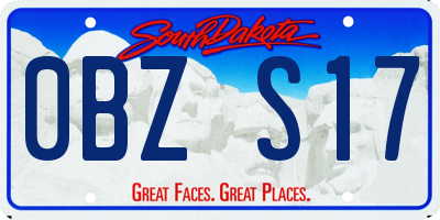 SD license plate 0BZS17
