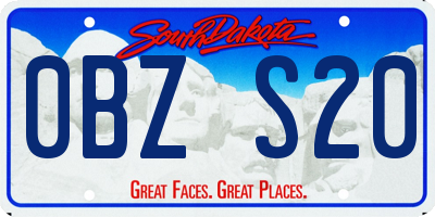 SD license plate 0BZS20