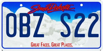 SD license plate 0BZS22