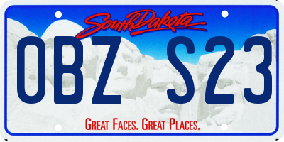 SD license plate 0BZS23