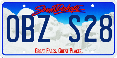 SD license plate 0BZS28