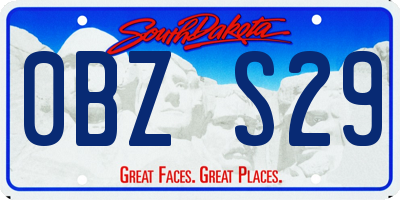 SD license plate 0BZS29