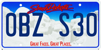 SD license plate 0BZS30