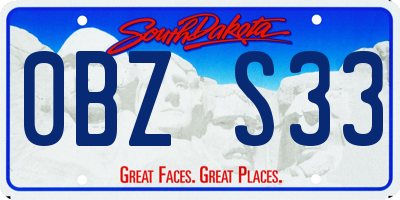 SD license plate 0BZS33