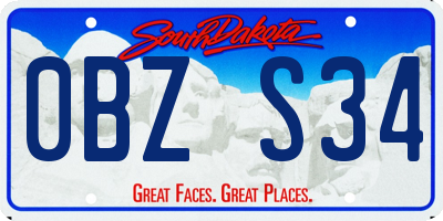 SD license plate 0BZS34